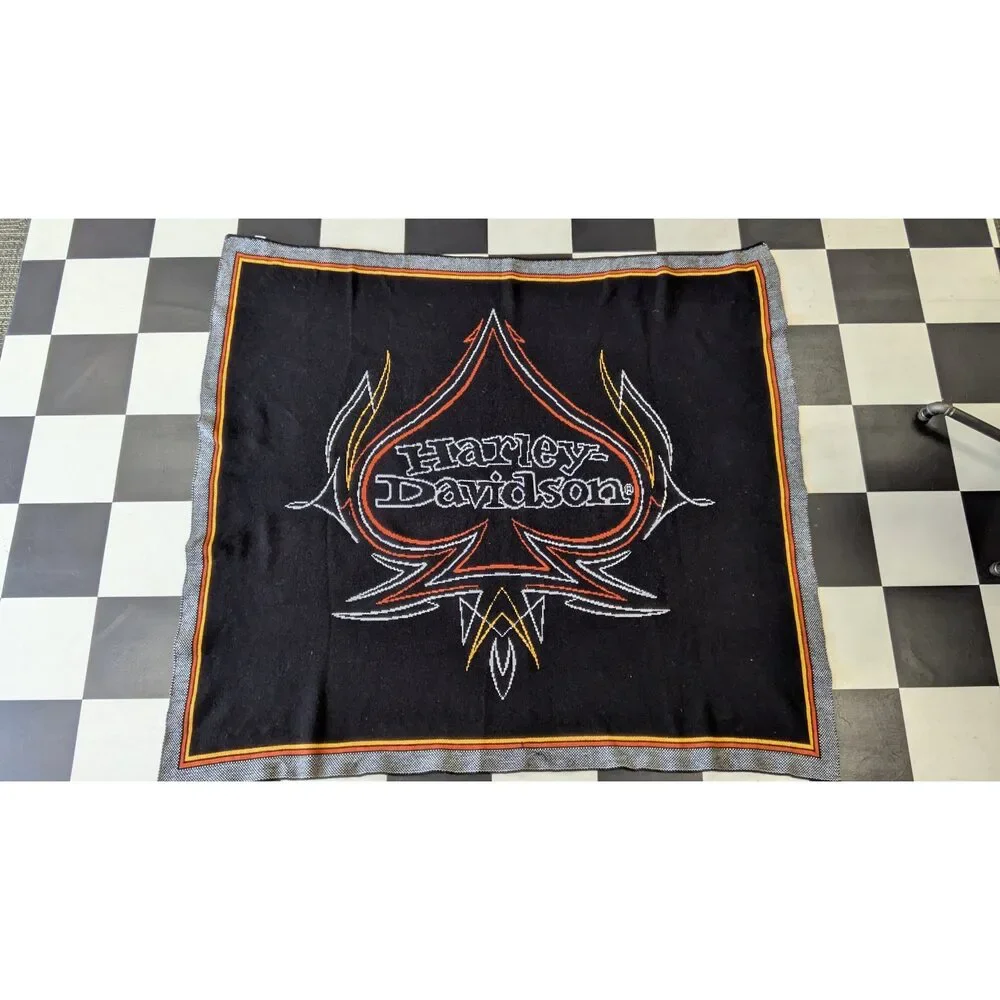 Harley-Davidson Spade Throw Blanket | Black Fleece Motorcycle Blanket